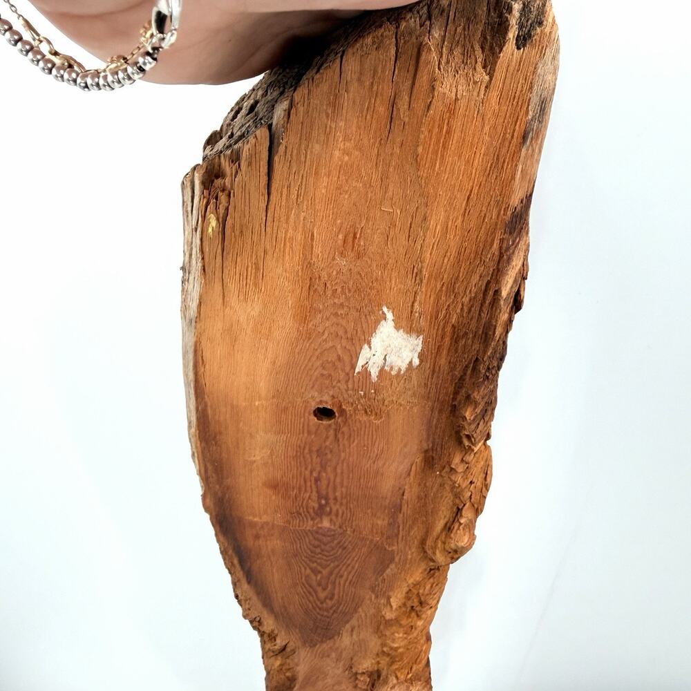 Vintage Hand Carved Folk Art Tree Bearded Man Face Tree Spirit - 20" Long - Picture 8 of 9